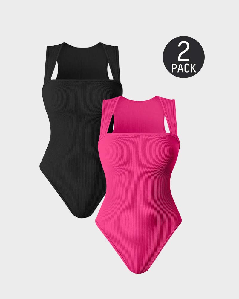 Body sin mangas de punto con escote cuadrado para mujer" can be rewritten as:

"Body sin mangas de punto con escote cuadrado femenino