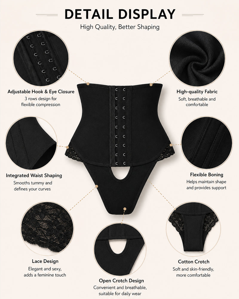 Control de abdomen: Panties moldeadores de encaje con cierre frontal
