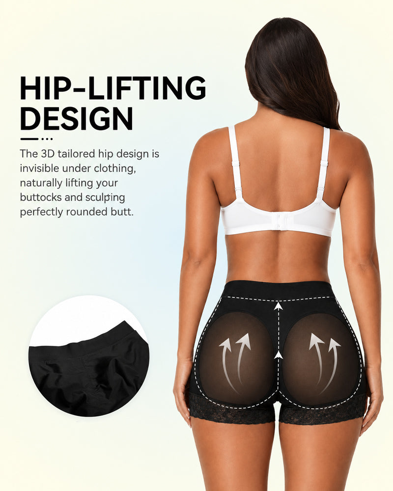 Panties Modeladores de Malla Transparente con Control de Abdomen y Levantamiento de Glúteos - Diseño V Crossover