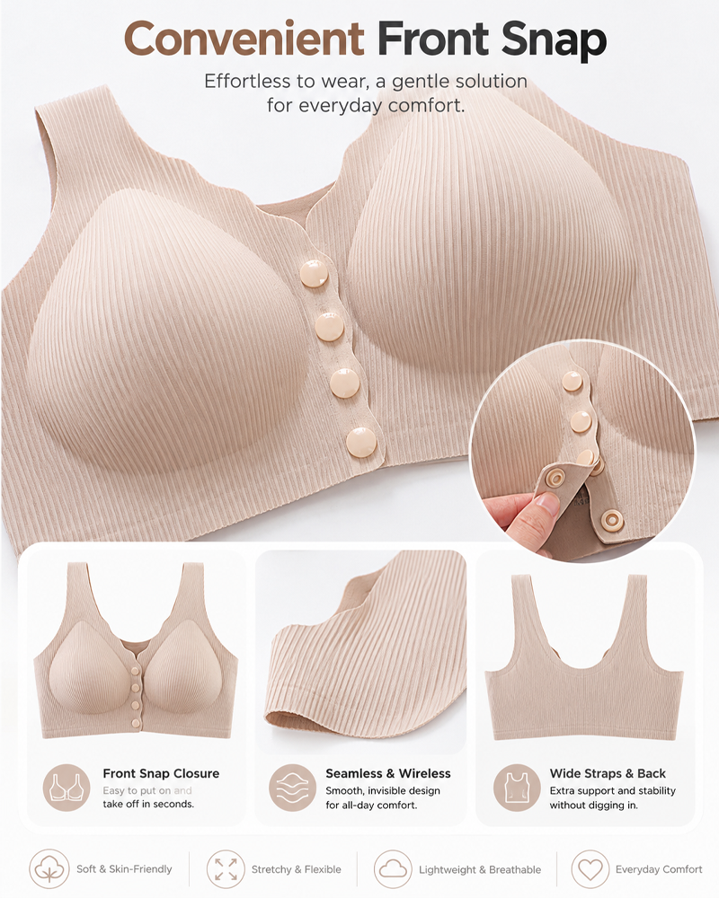 Brassiere Sin Aros con Cierre Frontal para Máximo Confort