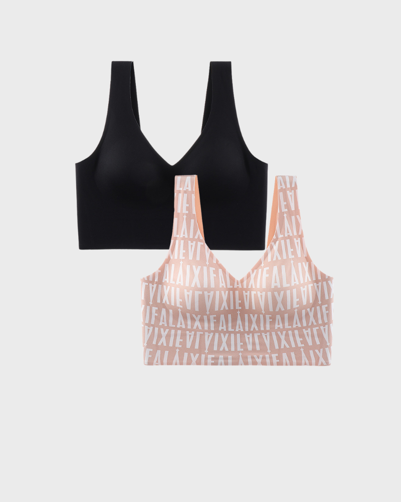 Floralshe® Sujetador Sin Costuras con Escote en Forma de V