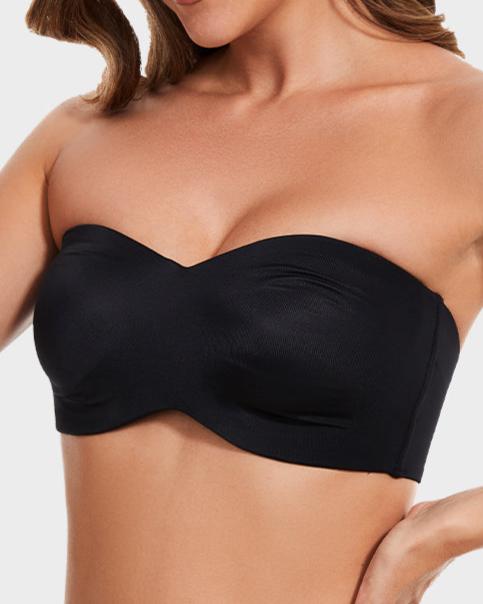 Top Bandeau Convertible Antideslizante con Soporte Completo - Negro