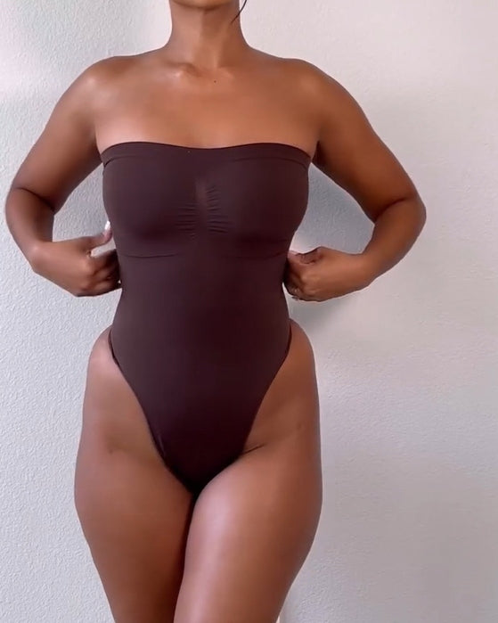 Body sin mangas y sin costuras con control abdominal y efecto levantador de glúteos