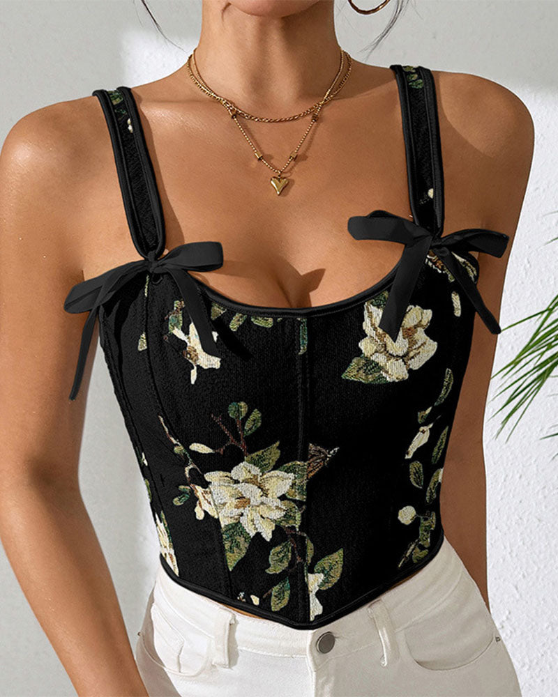 Chaleco Ajustado de Encaje con Lazo Estilo Francés para Mujeres - Cuerpo Modelador Sexy