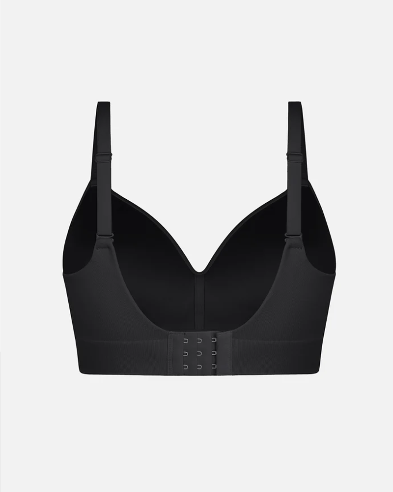 Brassiere sin alambres, acolchado, en color sólido, cómodo y sin costuras para mujer
