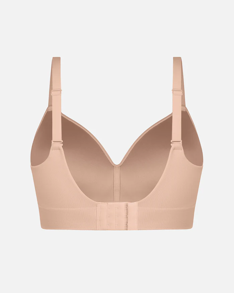 Brassiere sin alambres, acolchado, en color sólido, cómodo y sin costuras para mujer