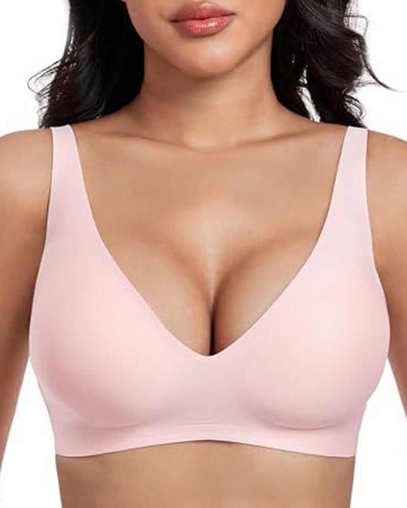Sujetador Ajustable Sin Aros con Efecto Push-up y Escote Profundo para Mujeres