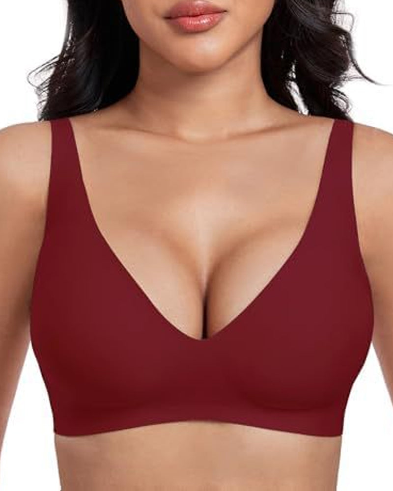 Sujetador Ajustable Sin Aros con Efecto Push-up y Escote Profundo para Mujeres