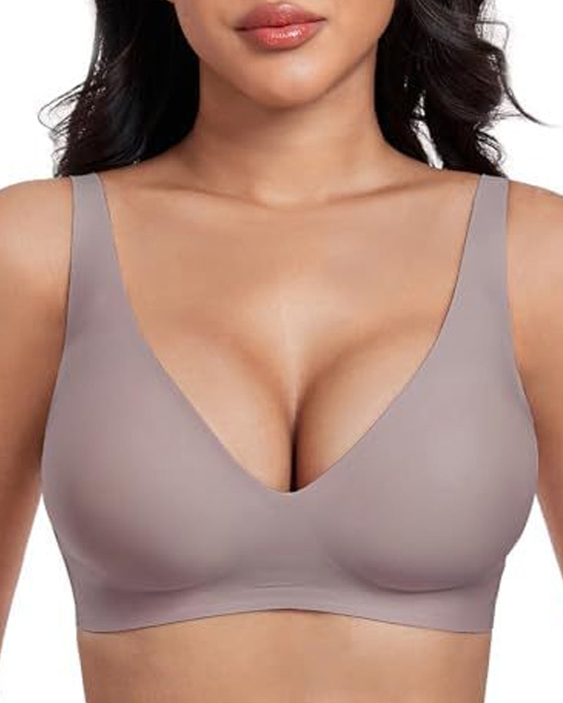 Sujetador Ajustable Sin Aros con Efecto Push-up y Escote Profundo para Mujeres