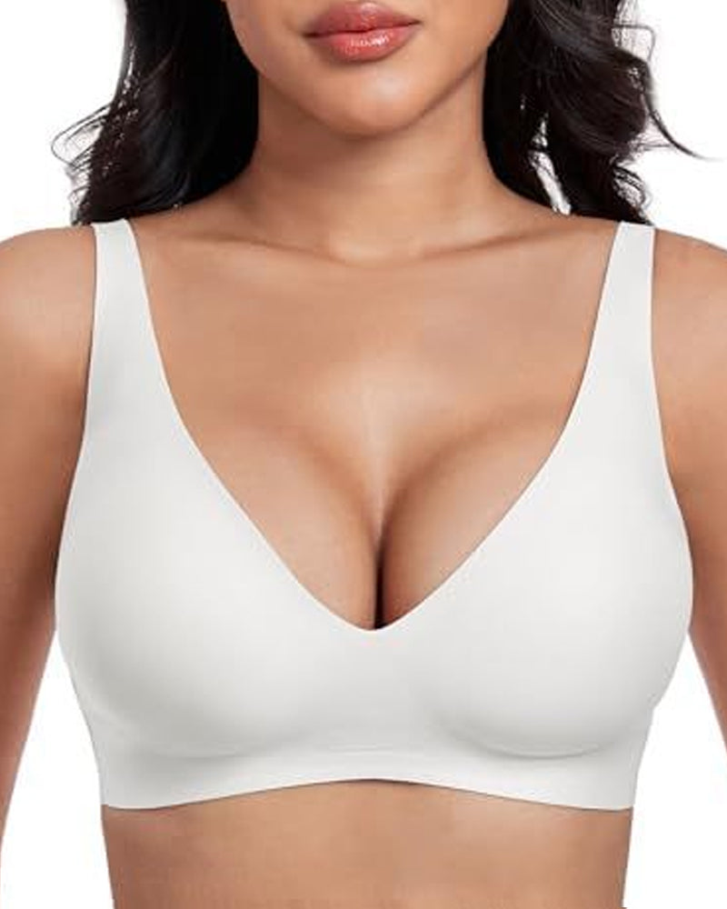 Sujetador Ajustable Sin Aros con Efecto Push-up y Escote Profundo para Mujeres