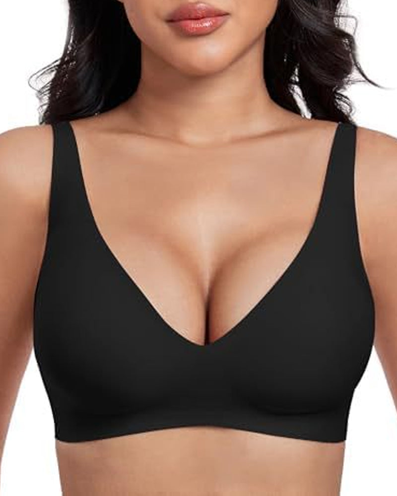 Sujetador Ajustable Sin Aros con Efecto Push-up y Escote Profundo para Mujeres