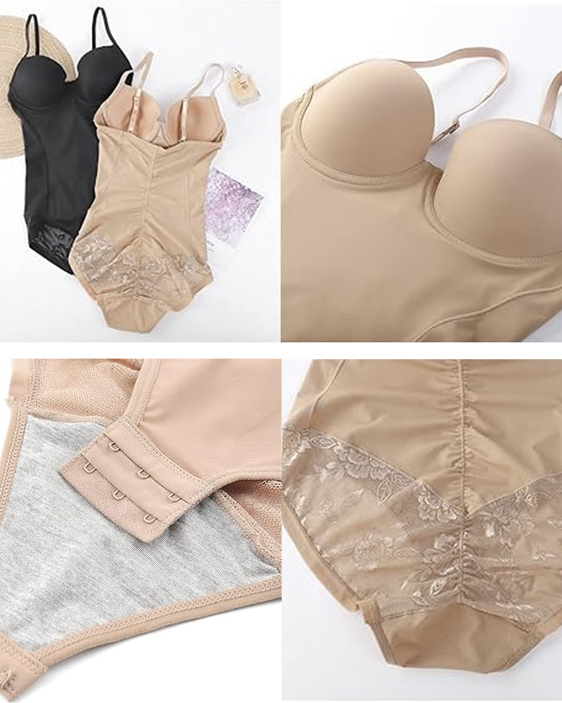Top sin mangas para mujer con control abdominal y detalles de encaje en la cadera