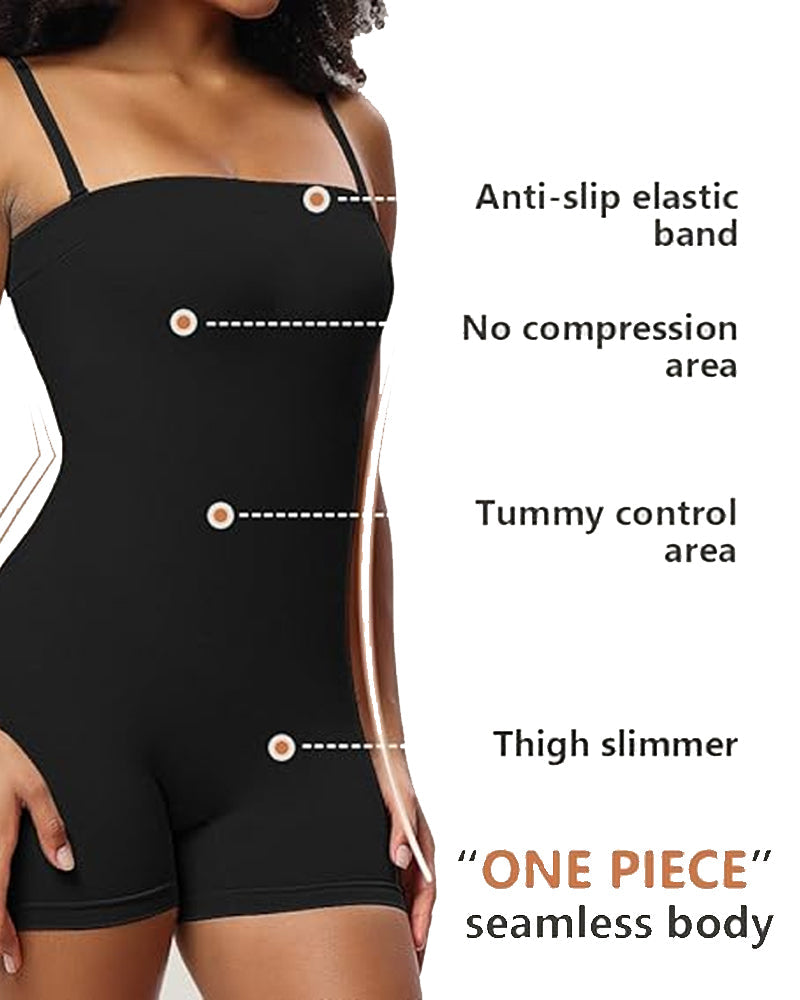Faja Moldeadora para Mujeres con Tirantes Removibles, Bodycon Sin Costuras y Pantalones Cortos