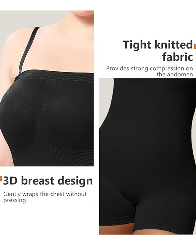 Faja Moldeadora para Mujeres con Tirantes Removibles, Bodycon Sin Costuras y Pantalones Cortos