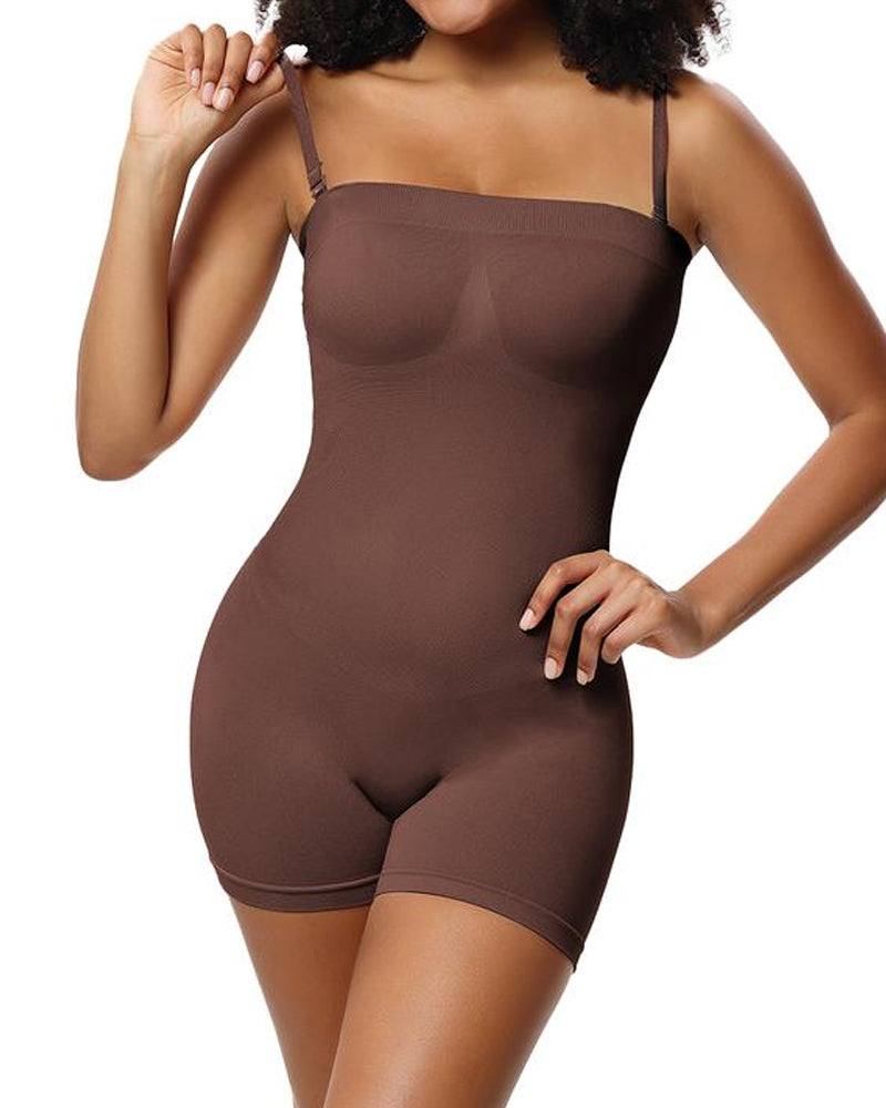 Faja Moldeadora para Mujeres con Tirantes Removibles, Bodycon Sin Costuras y Pantalones Cortos