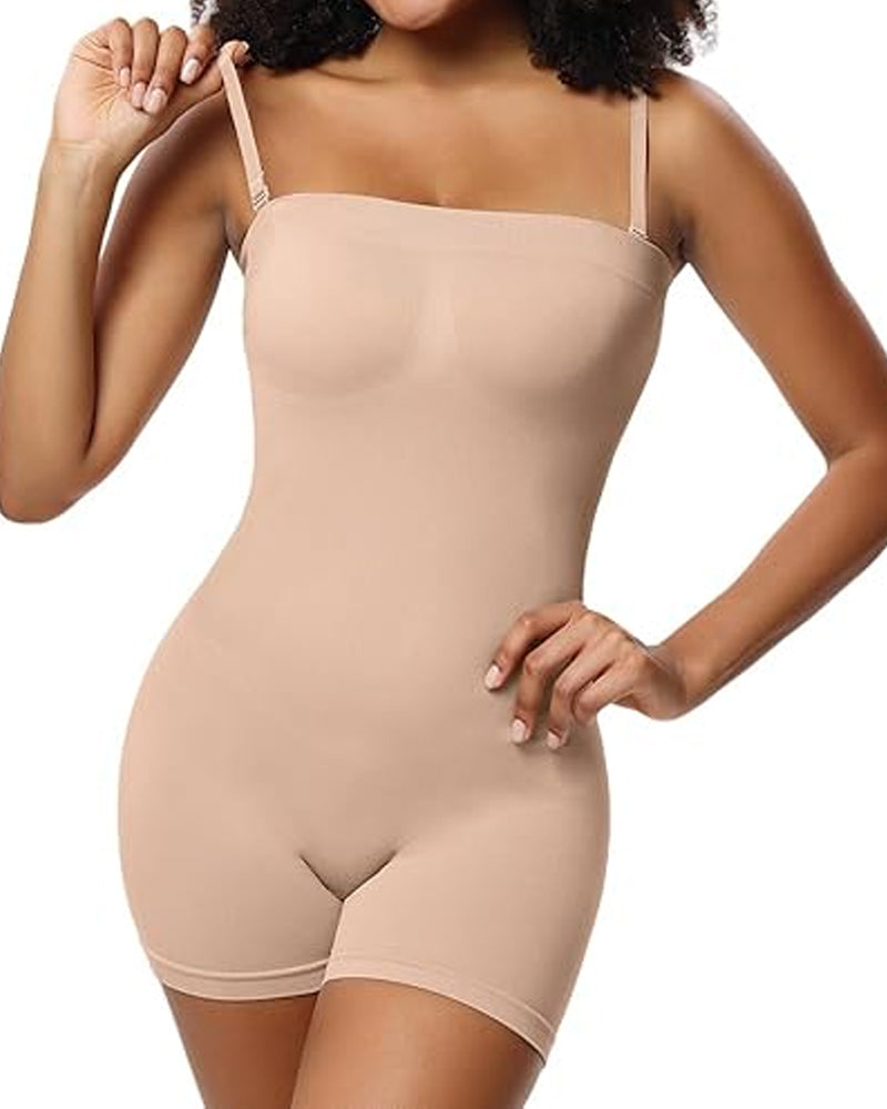 Faja Moldeadora para Mujeres con Tirantes Removibles, Bodycon Sin Costuras y Pantalones Cortos