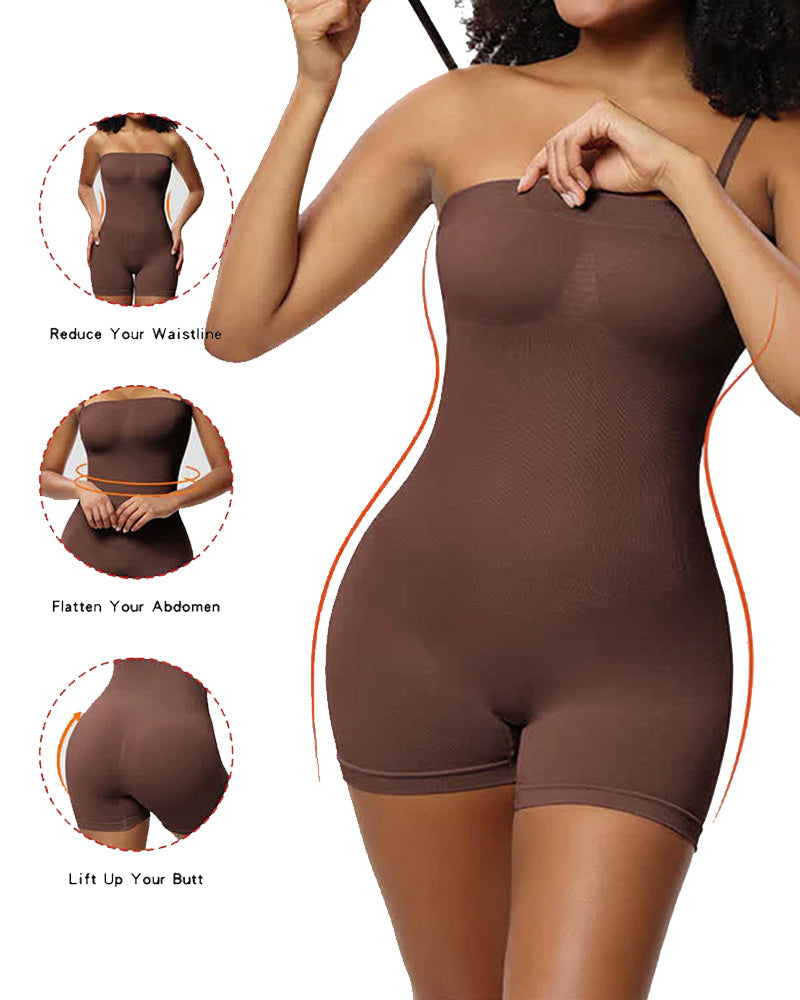Faja Moldeadora para Mujeres con Tirantes Removibles, Bodycon Sin Costuras y Pantalones Cortos