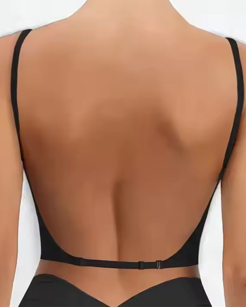 Sujetador Halter Lifting Sin Costuras de Espalda Baja para Mujeres, con Tirantes Spaghetti y Diseño Convertible