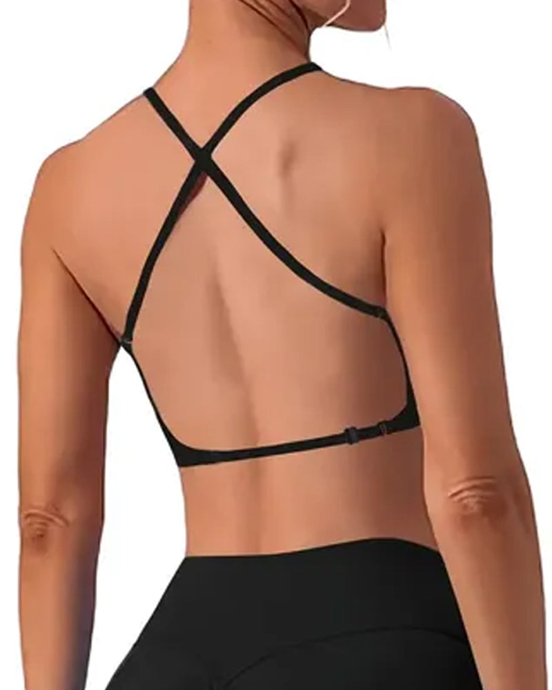 Sujetador Halter Lifting Sin Costuras de Espalda Baja para Mujeres, con Tirantes Spaghetti y Diseño Convertible
