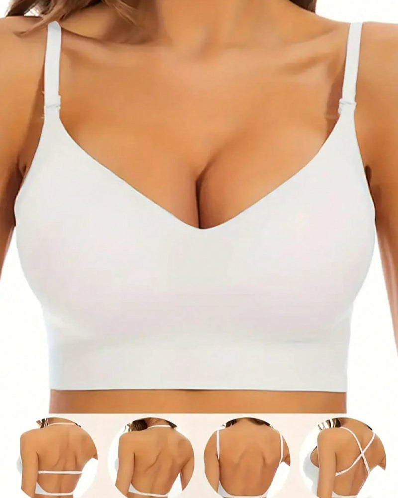 Sujetador Halter Lifting Sin Costuras de Espalda Baja para Mujeres, con Tirantes Spaghetti y Diseño Convertible