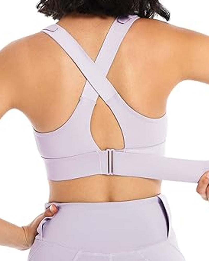 Sujetador Deportivo Corto para Mujer con Cierre Frontal, Alta Resistencia y Tirantes Ajustables en la Espalda