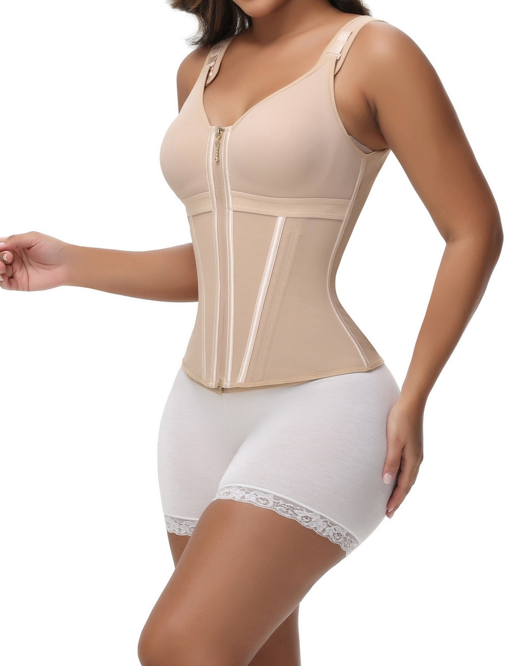 Ultimate Chaleco de Corset de Látex para Modelar Cintura y Abdomen con Sujetador