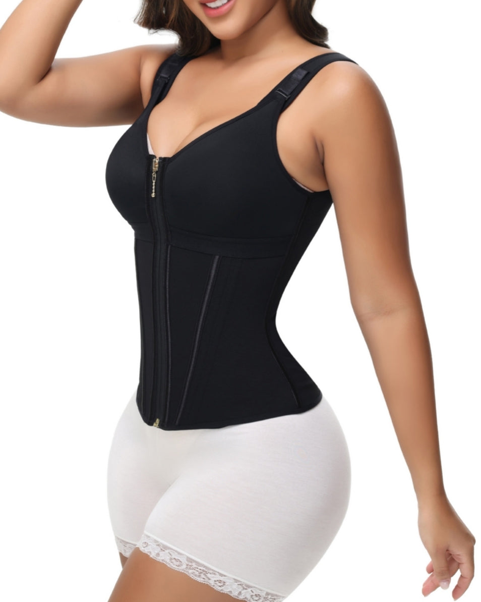 Ultimate Chaleco de Corset de Látex para Modelar Cintura y Abdomen con Sujetador