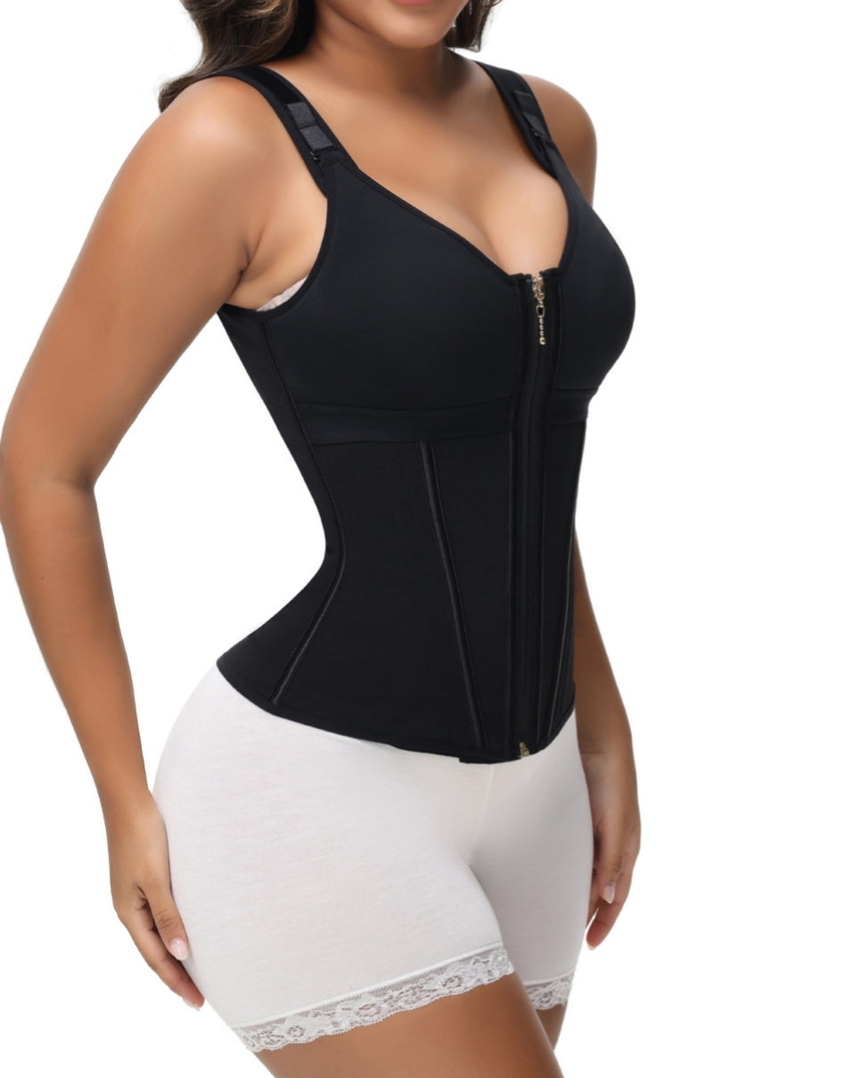 Ultimate Chaleco de Corset de Látex para Modelar Cintura y Abdomen con Sujetador