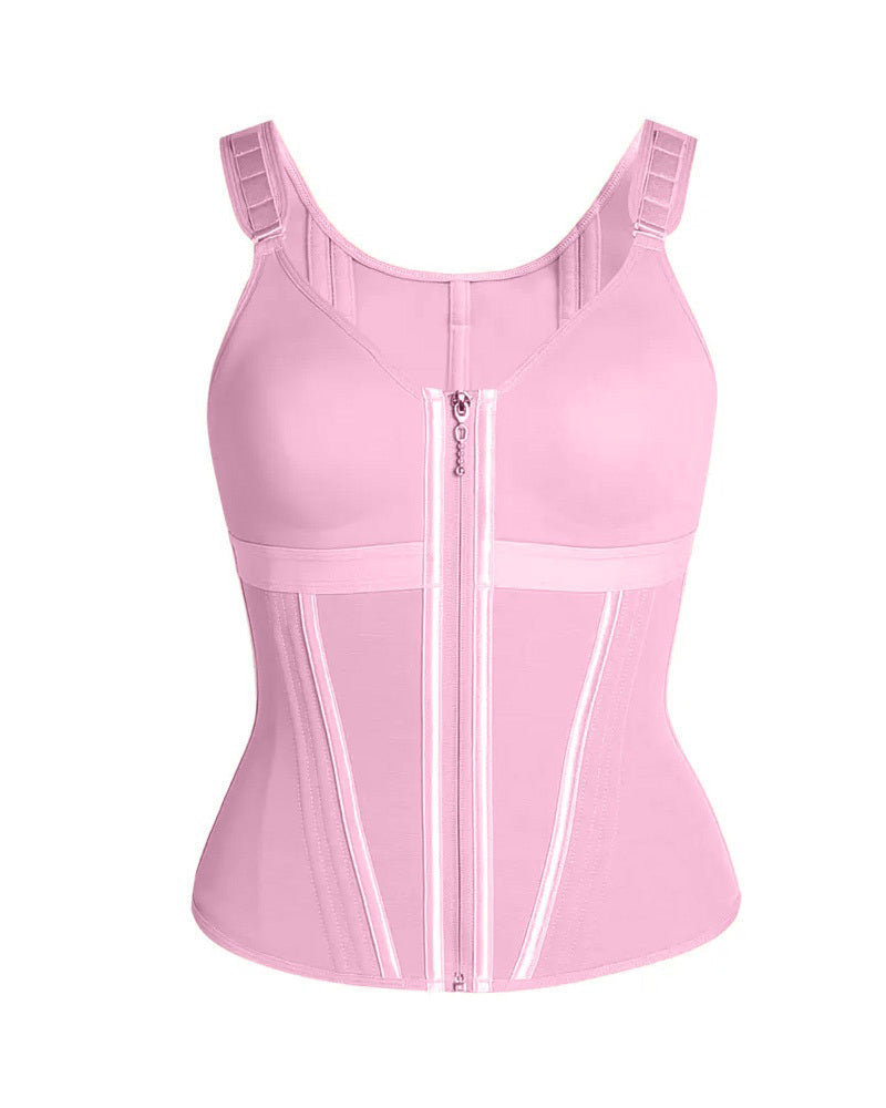 Ultimate Chaleco de Corset de Látex para Modelar Cintura y Abdomen con Sujetador