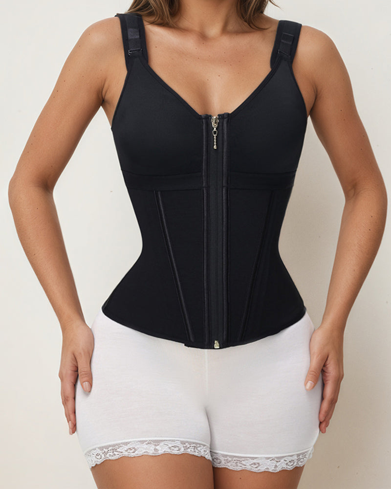 Ultimate Chaleco de Corset de Látex para Modelar Cintura y Abdomen con Sujetador