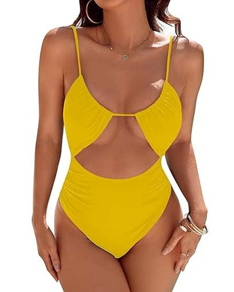 Traje de baño de una pieza femenino con control abdominal sexy