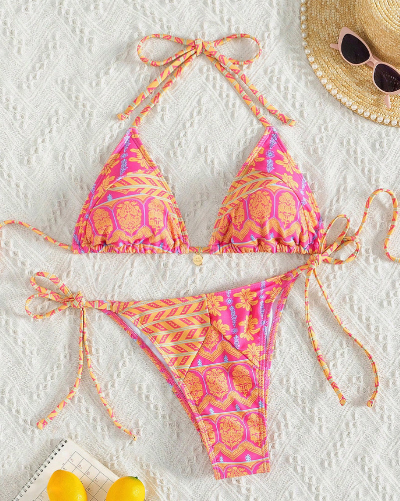 Conjunto de Bikini Estampado para Mujeres - Ideal para Vacaciones en la Playa