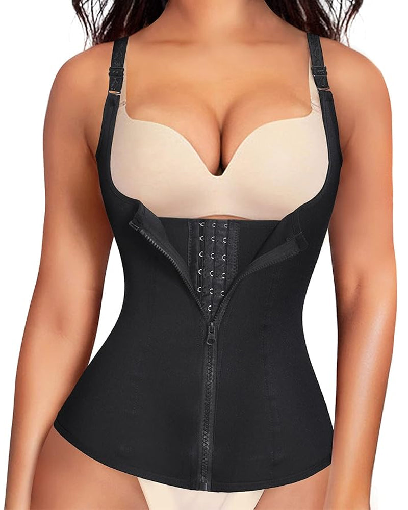 Faja Ajustable para Mujeres con Tirantes, Diseño Elegante, Botón y Cierre de Cremallera para Cintura y Abdomen