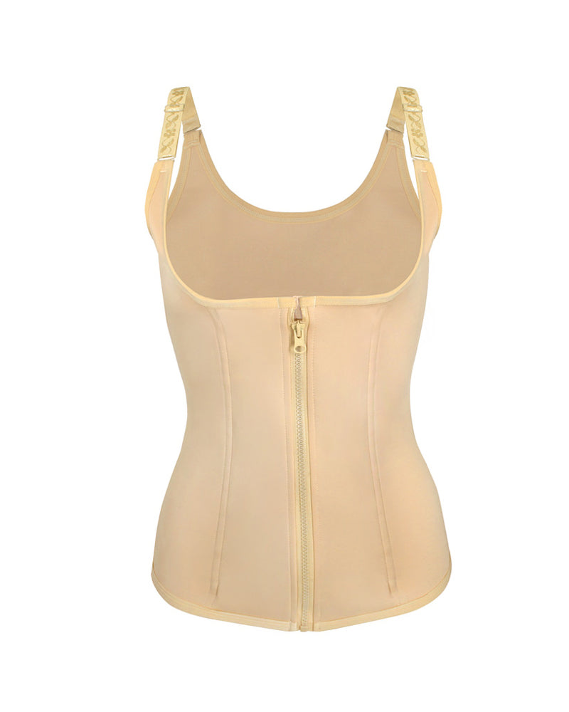 Faja Ajustable para Mujeres con Tirantes, Diseño Elegante, Botón y Cierre de Cremallera para Cintura y Abdomen