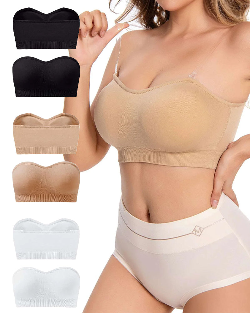 Sujetador de Silicona Antideslizante para Mujeres con Tirantes Desmontables y Sin Aros de Acero