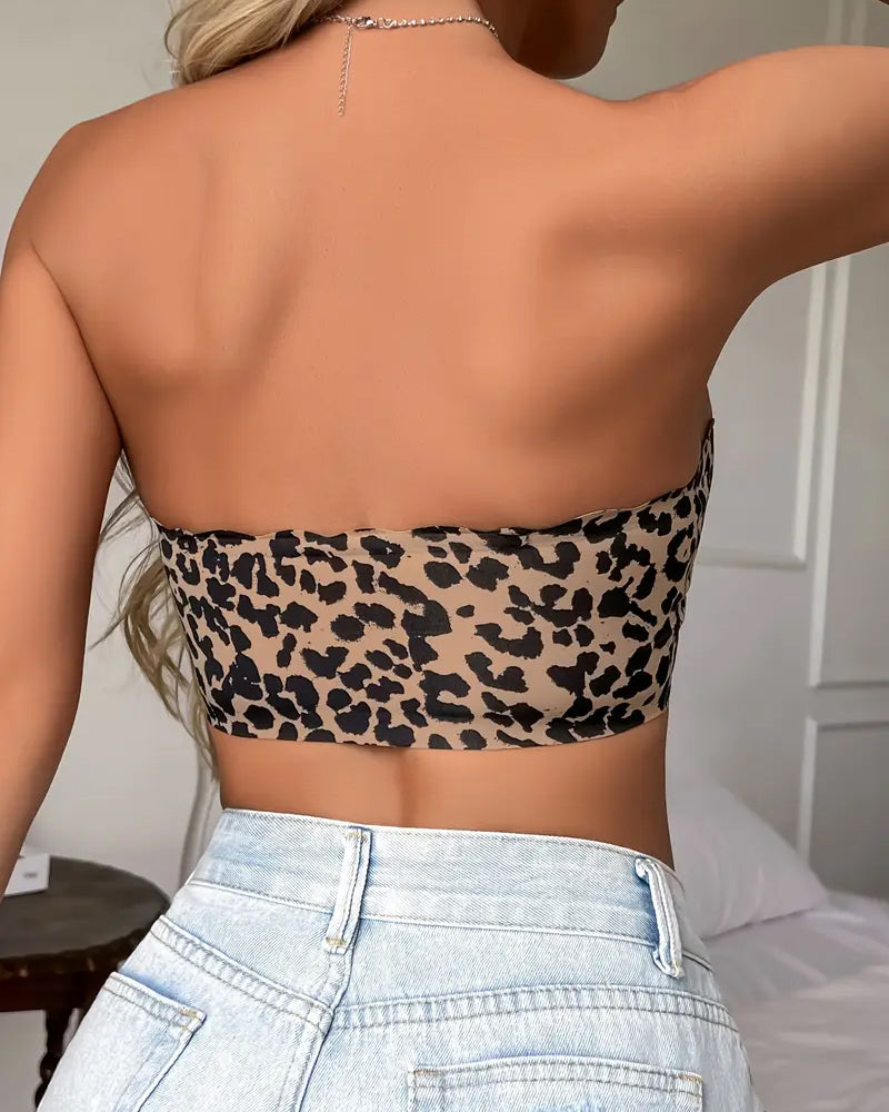 Sostén sin costuras y sin tirantes con cierre frontal y efecto push-up para mujer
