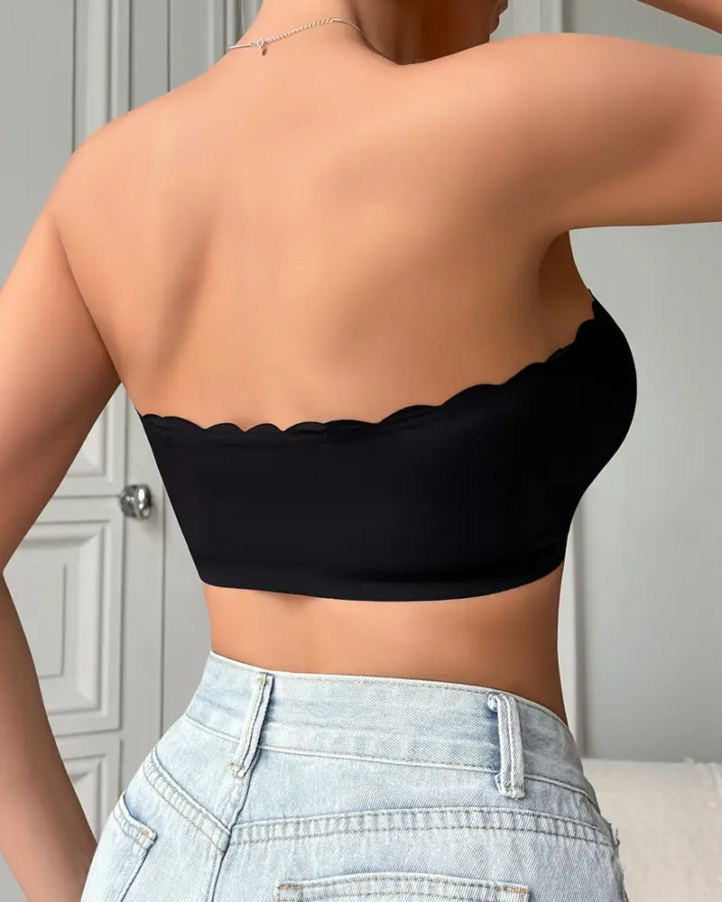 Sostén sin costuras y sin tirantes con cierre frontal y efecto push-up para mujer