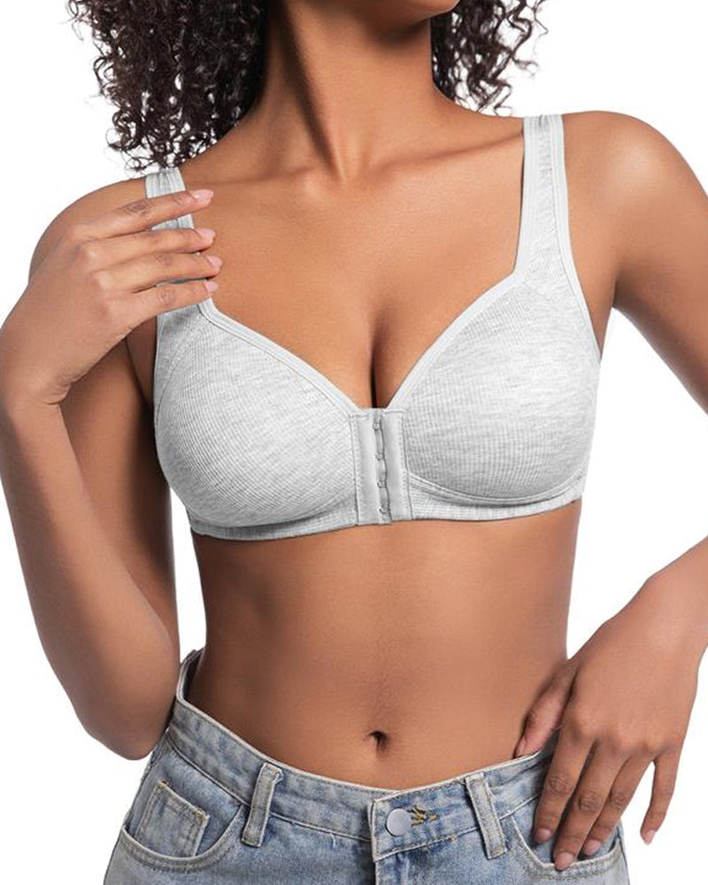 Set de 3 Sujetadores Push-Up Sin Costuras con Cierre Frontal Ajustable