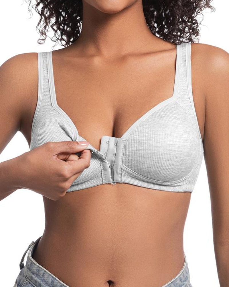 Set de 3 Sujetadores Push-Up Sin Costuras con Cierre Frontal Ajustable