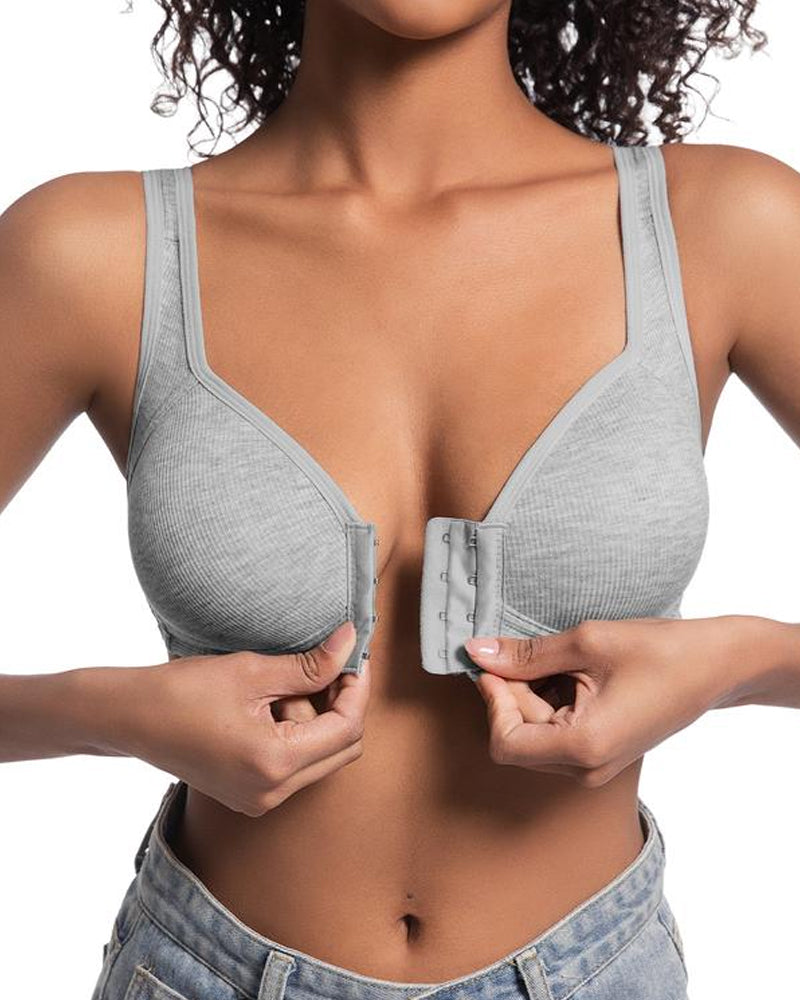 Set de 3 Sujetadores Push-Up Sin Costuras con Cierre Frontal Ajustable