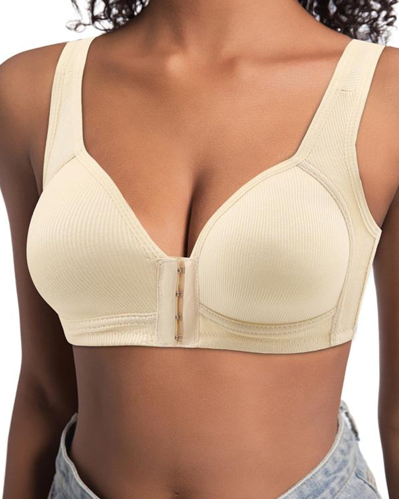 Set de 3 Sujetadores Push-Up Sin Costuras con Cierre Frontal Ajustable