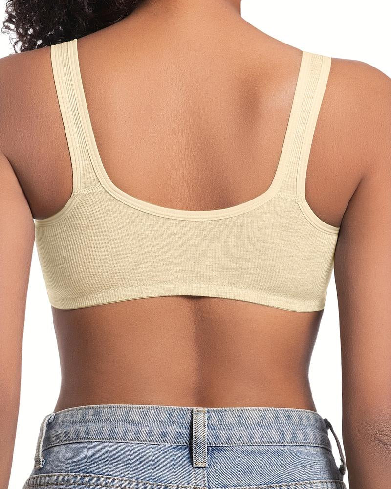 Set de 3 Sujetadores Push-Up Sin Costuras con Cierre Frontal Ajustable