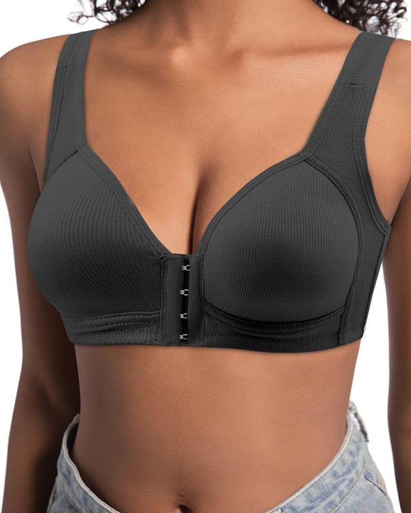 Set de 3 Sujetadores Push-Up Sin Costuras con Cierre Frontal Ajustable