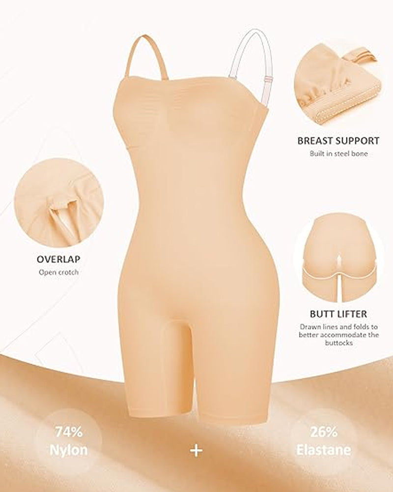 Body Shaper Sin Costuras para Mujeres con Tirantes Desmontables