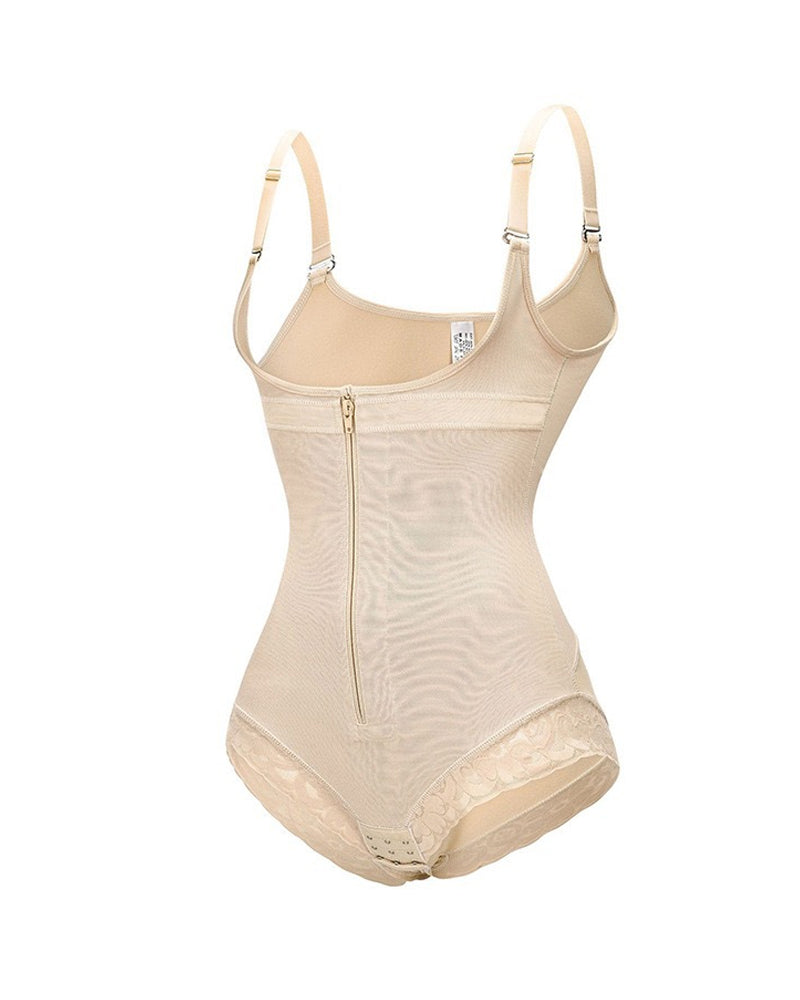 Fajas Colombianas para Control de Abdomen Femeninas - Body Shaper con Cremallera y Escote Abierto