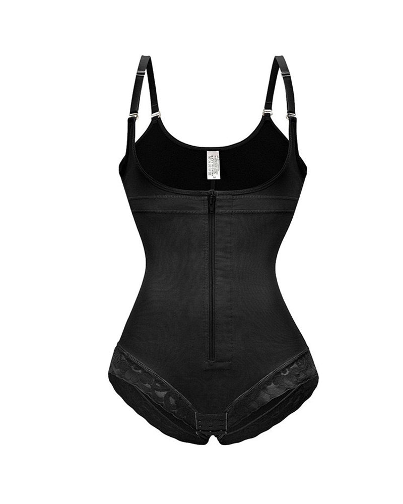 Fajas Colombianas para Control de Abdomen Femeninas - Body Shaper con Cremallera y Escote Abierto