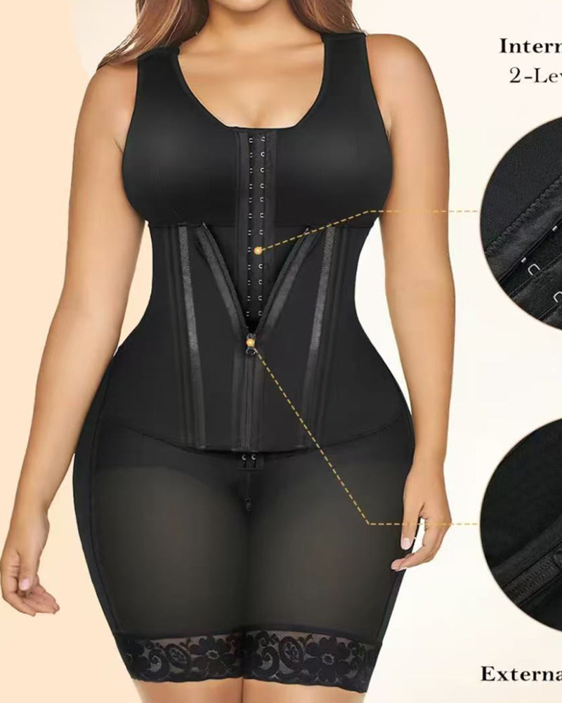 Faja Doble de Compresión para Pecho y Abdomen Femenino