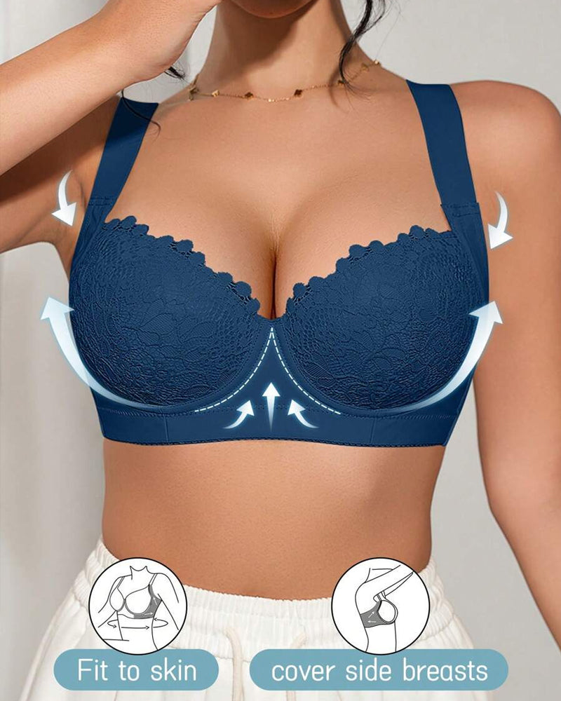 Sujetador de encaje con efecto push-up y varillas para mujer