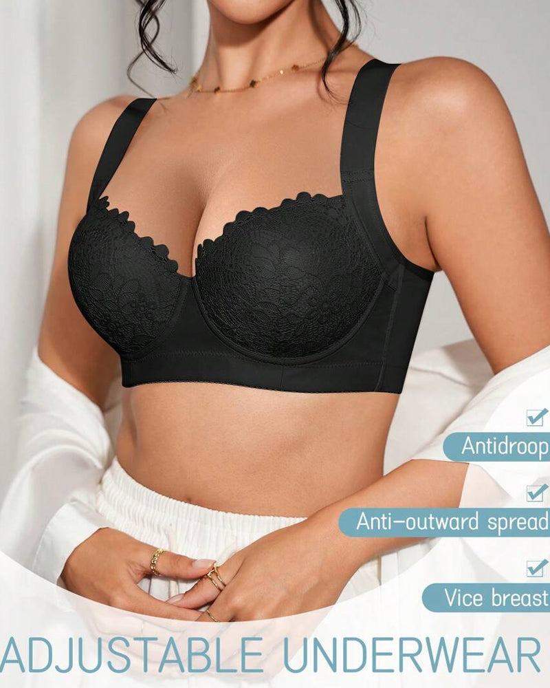 Sujetador de encaje con efecto push-up y varillas para mujer