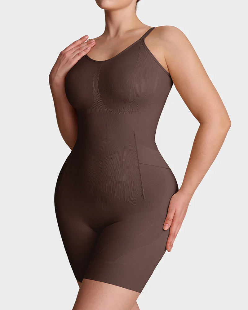 Body elástico sin costuras para control de abdomen femenino, fácil de usar